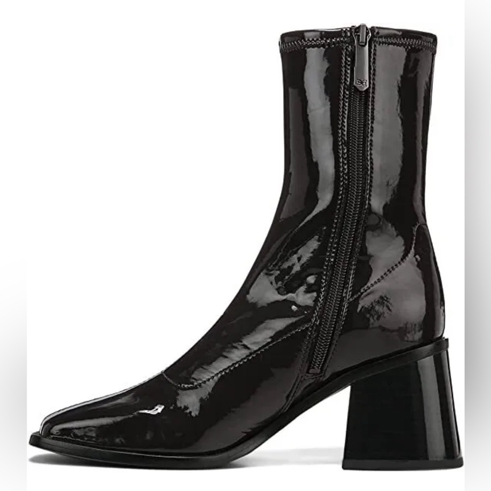 Sam Edelman Shoes Wells Stacked Block Heel Squared Toe Ankle Boot Size 7.5M New - Picture 3 of 9